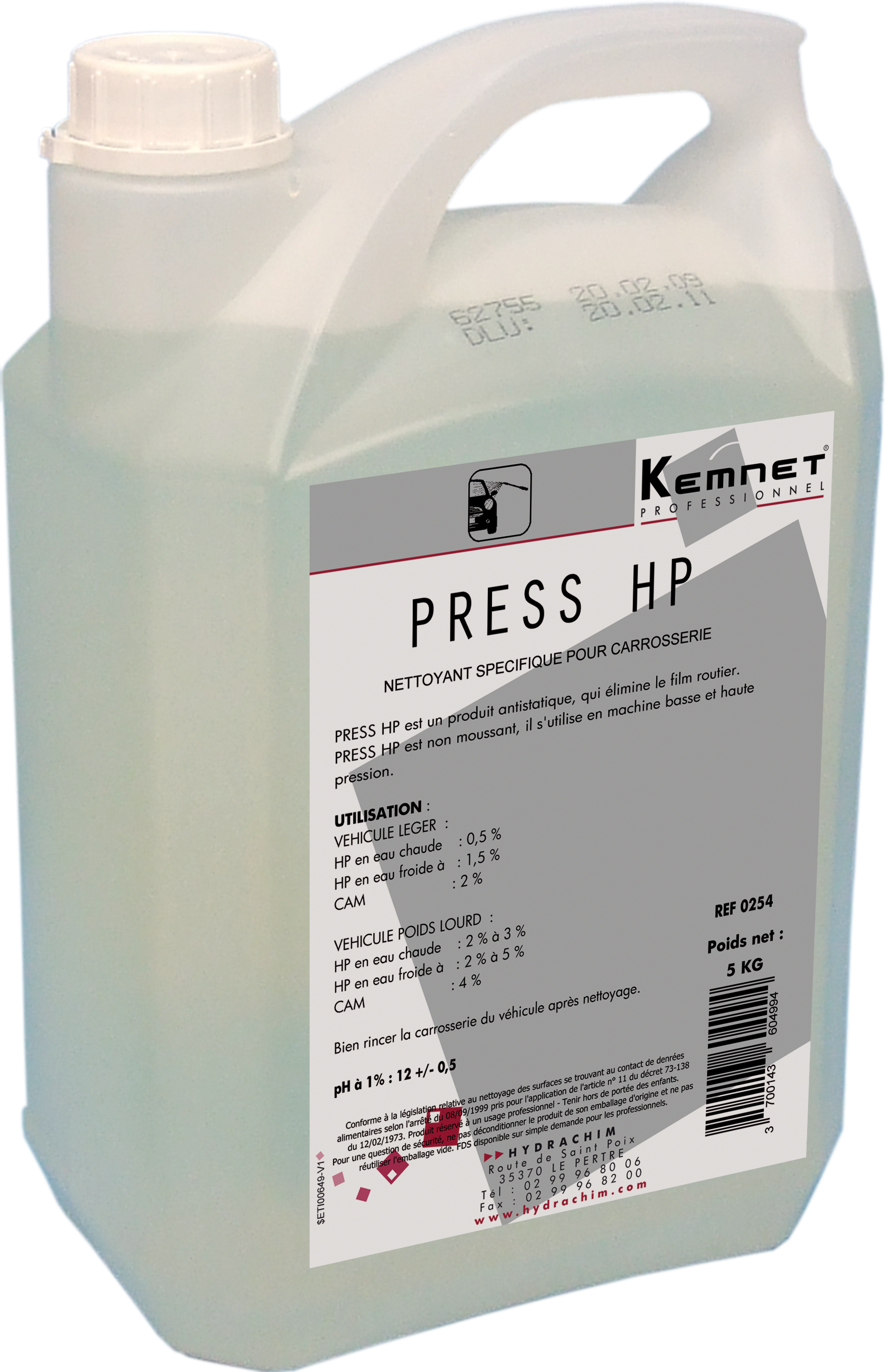 Nettoyant carrosserie PRESS HP KEMNET - HYDRACHIM 5L