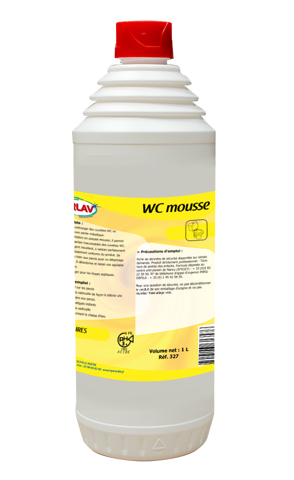 Détartrant WC Mousse - ORLAV - HYDRACHIM - 1L - Sanitaires - Produits