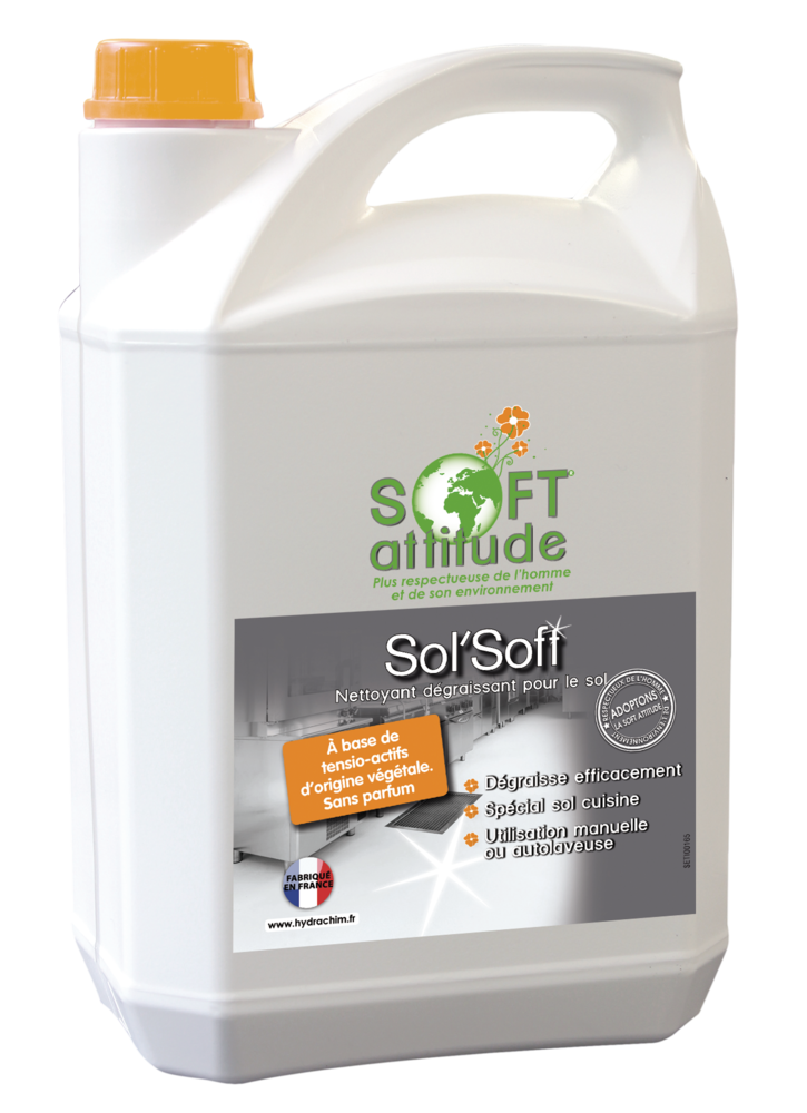 Nettoyant dégraissant sols Sol'soft - SOFT' ATTITUDE - HYDRACHIM - 5L