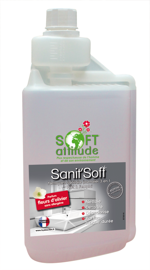 Détartrant salle de bain Sanit'soft - SOFT' ATTITUDE - HYDRACHIM - 1L