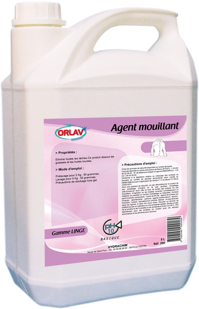 Additif détachant Agent Mouillant - ORLAV - HYDRACHIM - 5L