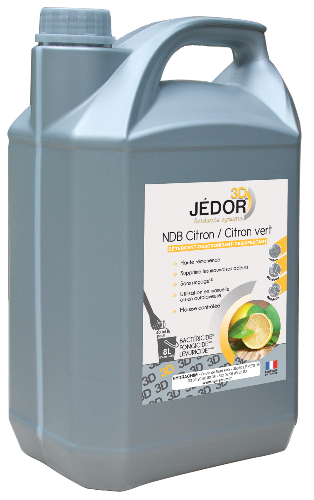 JEDOR NDB 3D -Détergent Désinfectant Désodorisant - 5L