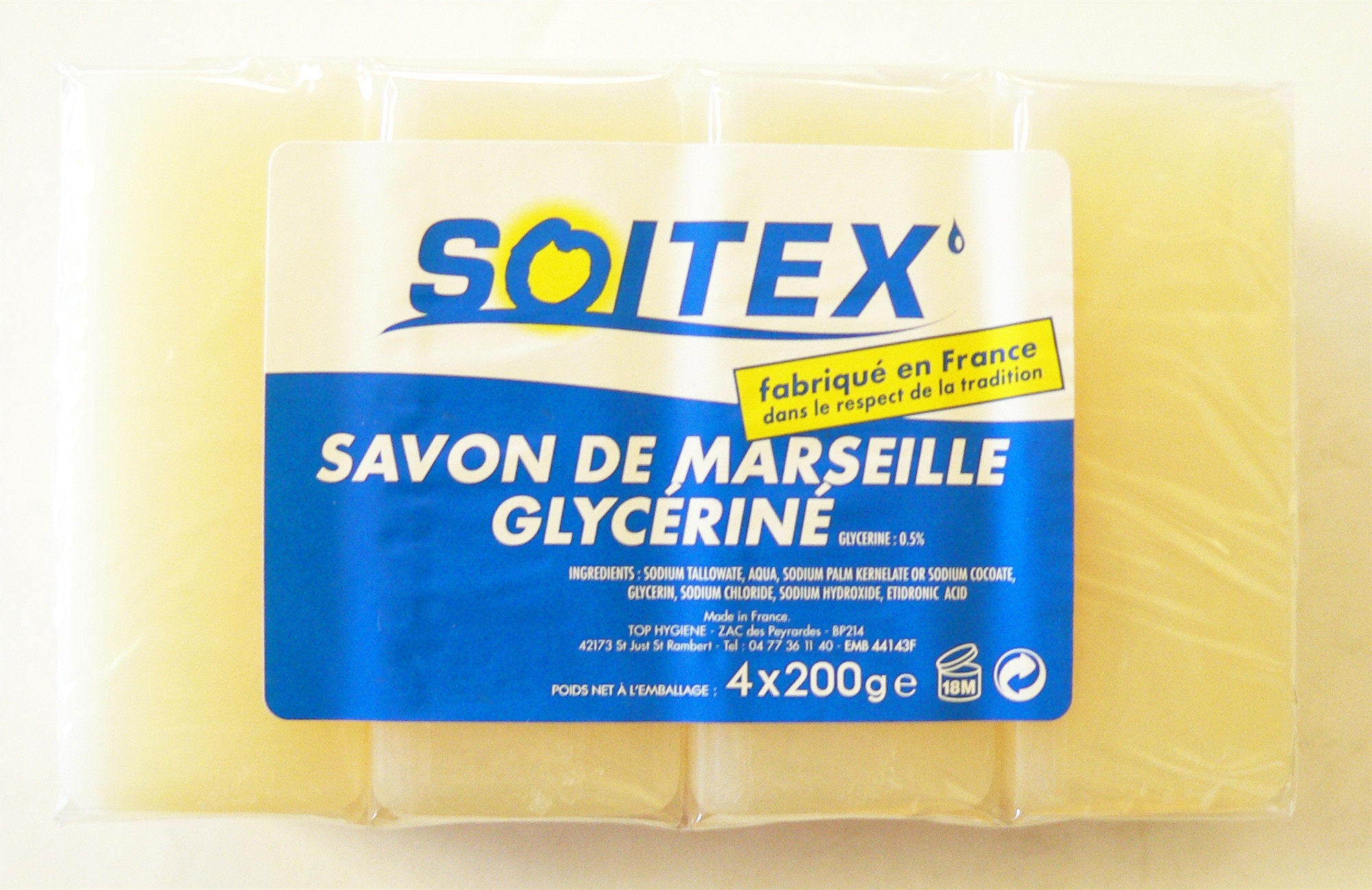 Savons de Marseille glycériné SOITEX - PROVEN - 600g - Produits