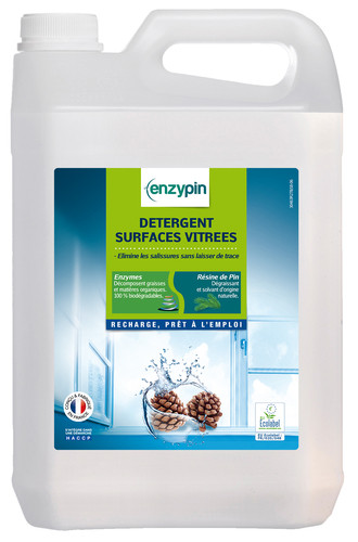 Détergent surfaces vitrées ENZYPIN - LE VRAI Professionnel - 5L - Ecolabel