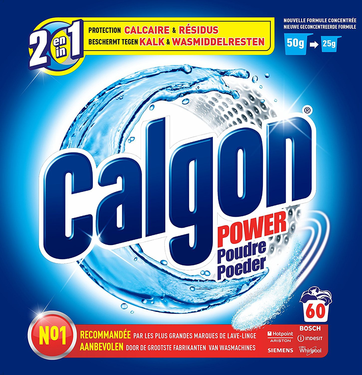 Poudre anti-calcaire 2 en 1 - CALGON - 1.3Kg - Linge - Buanderie