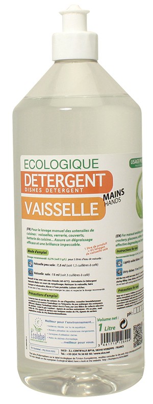 Détergent vaisselle main - KING - 1L - Ecolabel