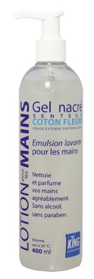 Lotion mains gel nacré - KING - 400mL