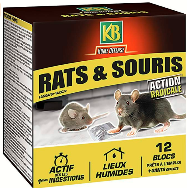 Raticide souricide blocs 240g (12x20g) action radicale - KB - - 307653KB  Home Defense