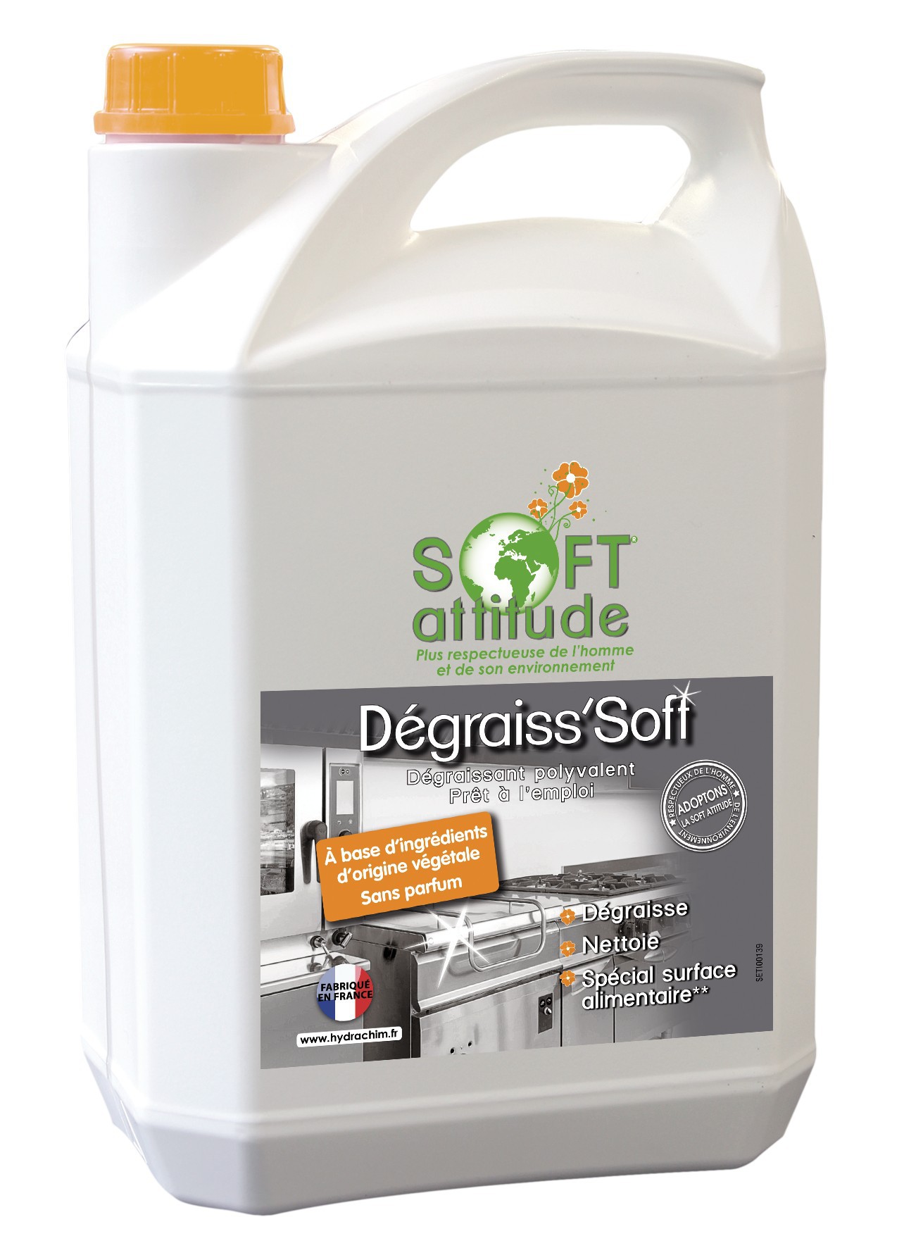 Dégraissant cuisine Dégraiss'soft - SOFT' ATTITUDE - HYDRACHIM - 5L