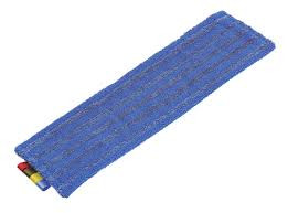 Frange microfibres bleue 40 cm (poche/languette/oeillets)