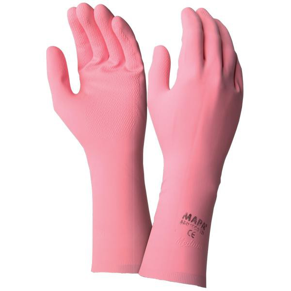 3 paires de gants ménage étanche - couleur rose - taille L