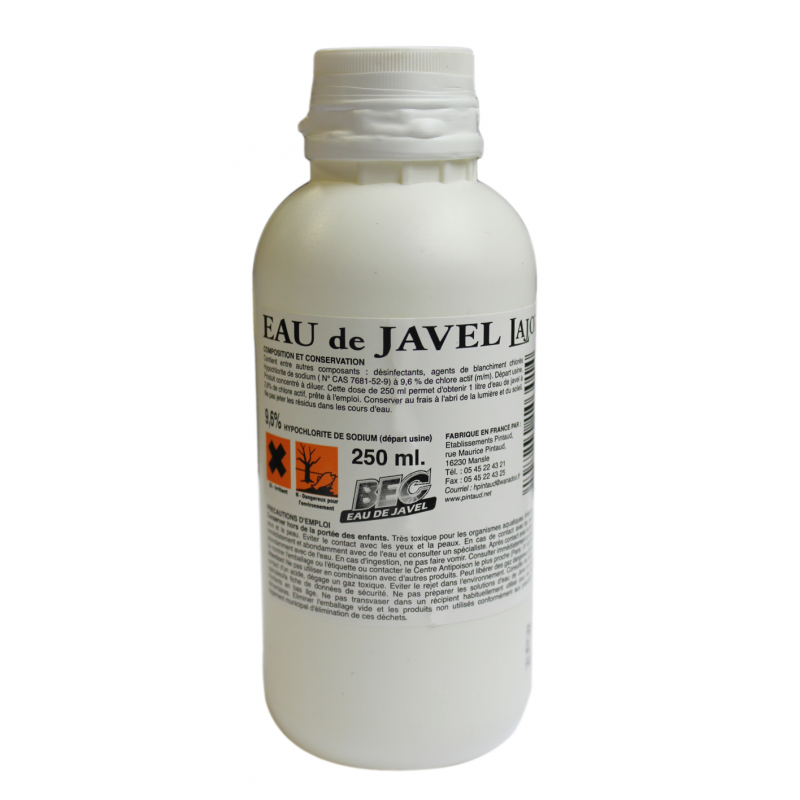 Eau de Javel concentrée 9.6% - ORLAV - 30x250mL - Javel - Désinfection -  Produits