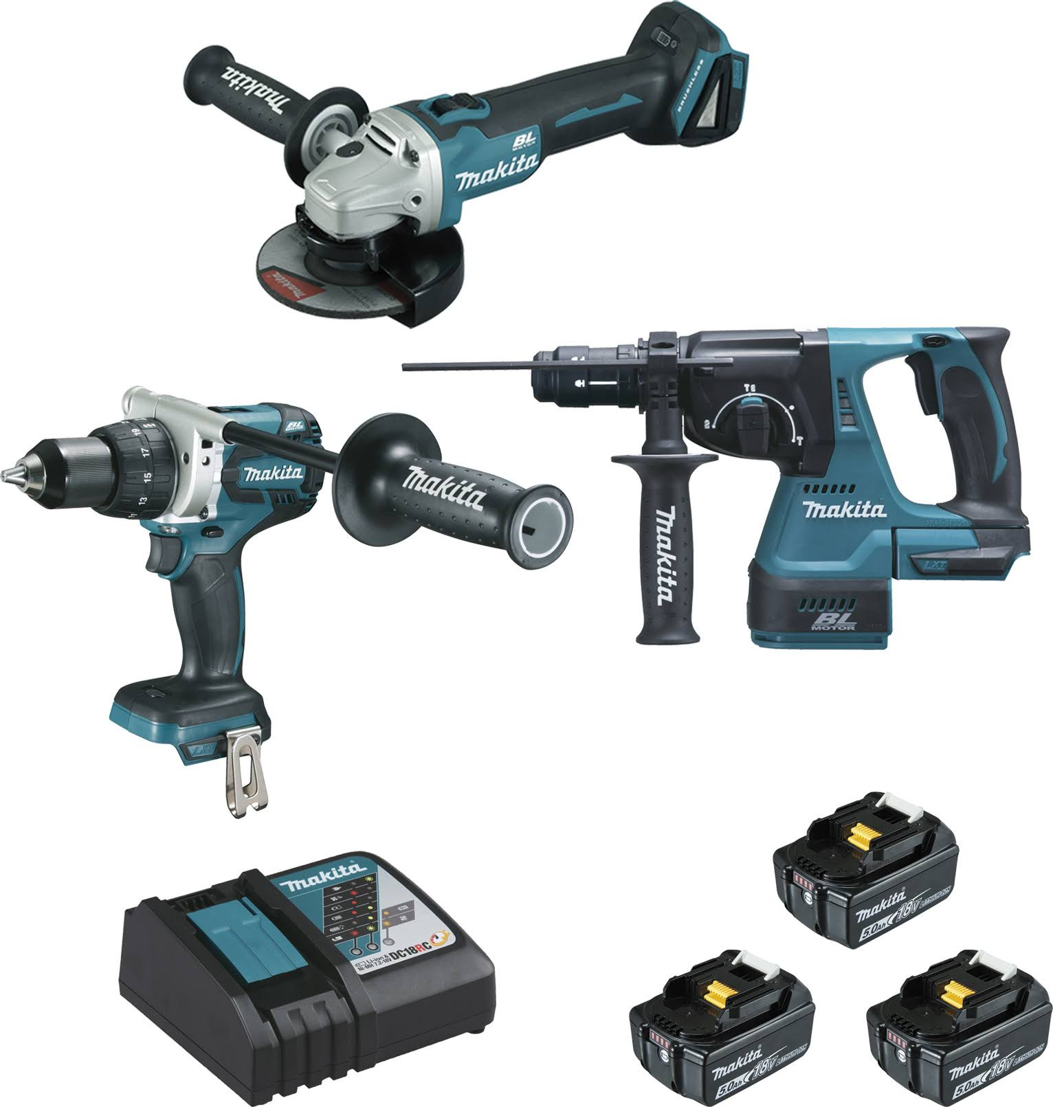 Perceuse + meuleuse + perforateur / lot de 3 - MAKITA - Outillage  professionnel - Machine