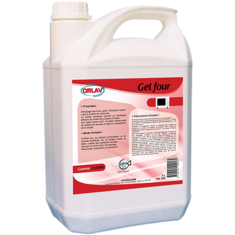 Gel décapant nettoyant Four - ORLAV - HYDRACHIM - 5L - Décapant - Produit  d'entretien Cuisine - Cuisines - Vaisselle - Produits