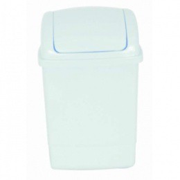 Poubelle bascule plastique 12l blanc