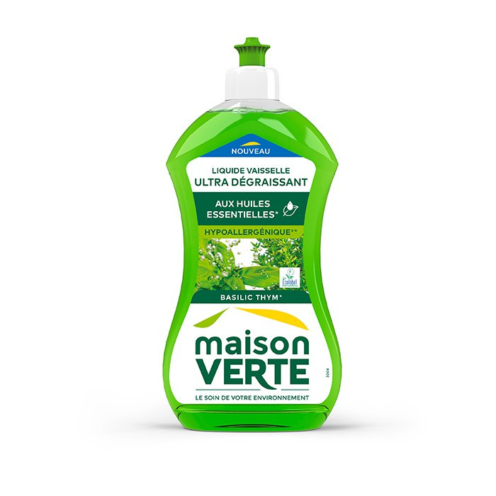 Liquide vaisselle aux huiles essentielles biologiques - Maison Verte