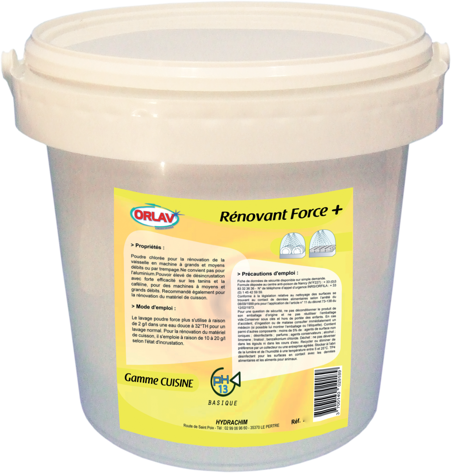 Poudre rénovant Force Plus - ORLAV - HYDRACHIM - 10 kg