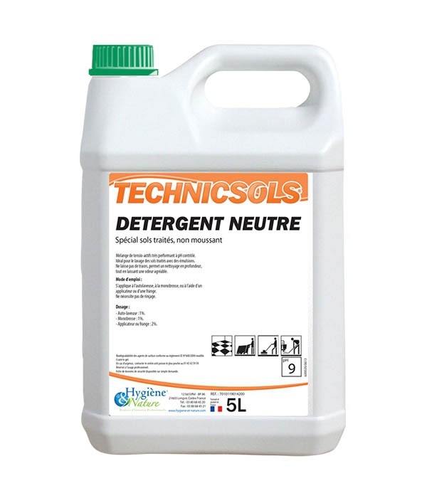 Détergent neutre - TECHNICSOLS - HYGIENE & NATURE - 5L - Sols