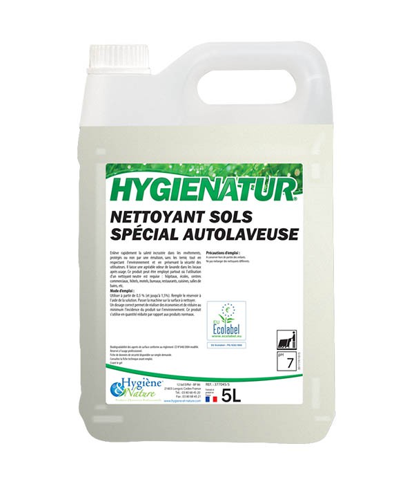 Nettoyant Sols Ecologique pour autolaveuse - HYGIENATUR - 5L