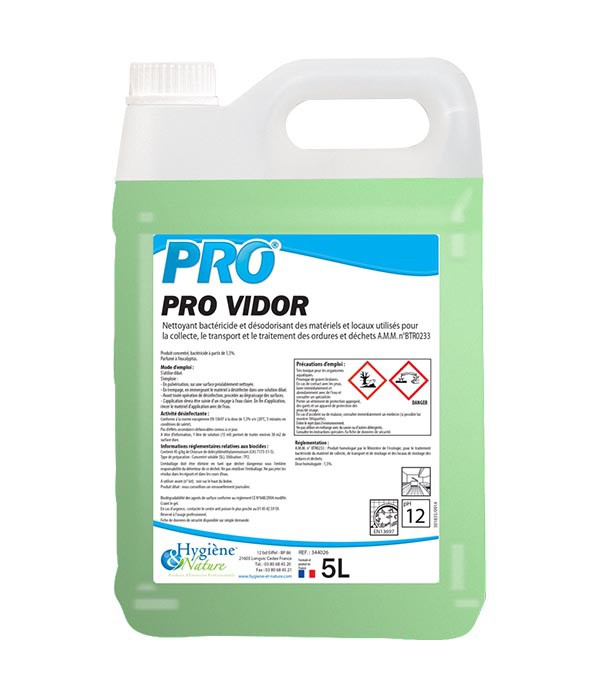 Désinfectant désodorisant PRO VIDOR - HYGIENE & NATURE - 5L