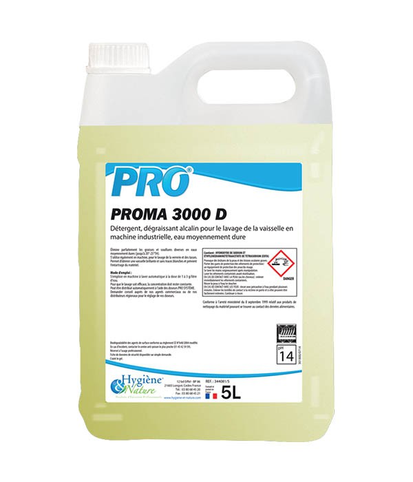 Liquide Vaisselle Machine PROMA 3000 D - HYGIENE & NATURE - 5L