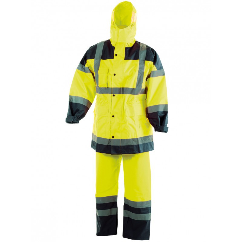 Ensemble complet de pluie haute visibilite SINGER Jaune Vetements E.P.I. Poubelles