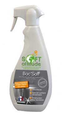 Désinfectant cuisine Bac'soft - SOFT' ATTITUDE - HYDRACHIM - 750mL