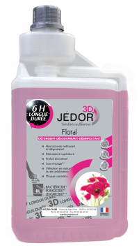 JEDOR 3D Détergent Désinfectant Désodorisant   Longue durée 1 Litres