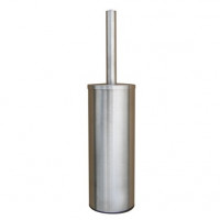 Porte balayette + brosse noire WC INOX Brossé - DELAISY KARGO