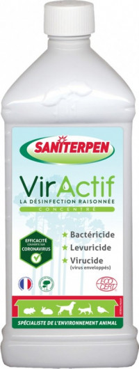 Désinfectant environnement animal VIRACTIF 1l-ACTIPUR