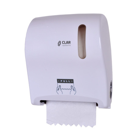DISTRIBUTEUR AUTOMATIQUE AUTO CUT DE SERVIETTES EN ROULEAU ABS BLANC- CLAR SYSTEM