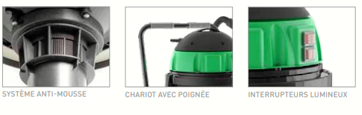 Aspirateur eau et poussières professionnel Ica YP 2/62